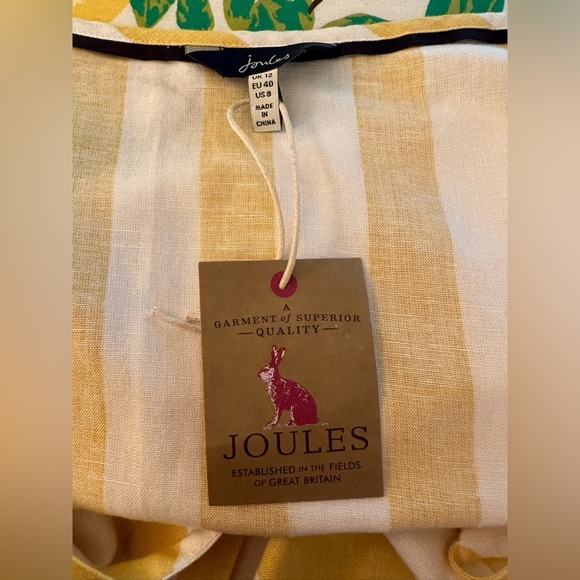 Joules Linen Blend Camisole Blouse - Yellow & White - Picture 6 of 8